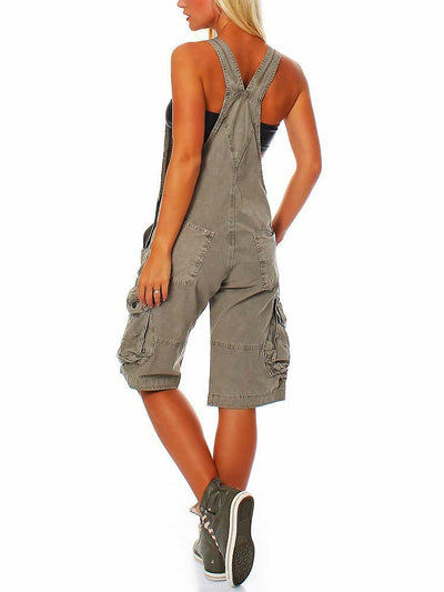 Pantalones cortos cargo de mezclilla para mujer