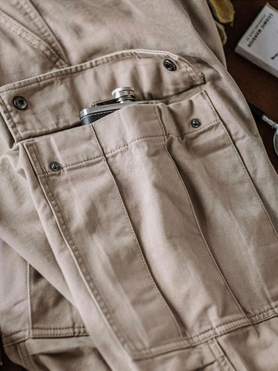 Pantalones cargo tácticos lavados con cinturón para hombre