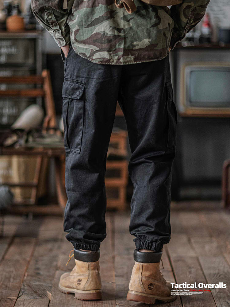 Pantalones cargo tácticos lavados con cinturón para hombre