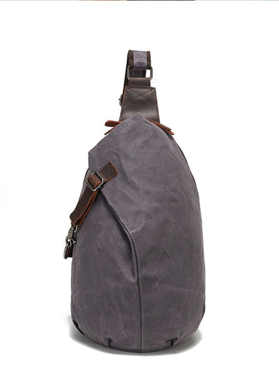 Bolso de pecho de lona encerada para hombre