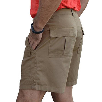 Shorts cargo elásticos y cómodos con múltiples bolsillos para hombre