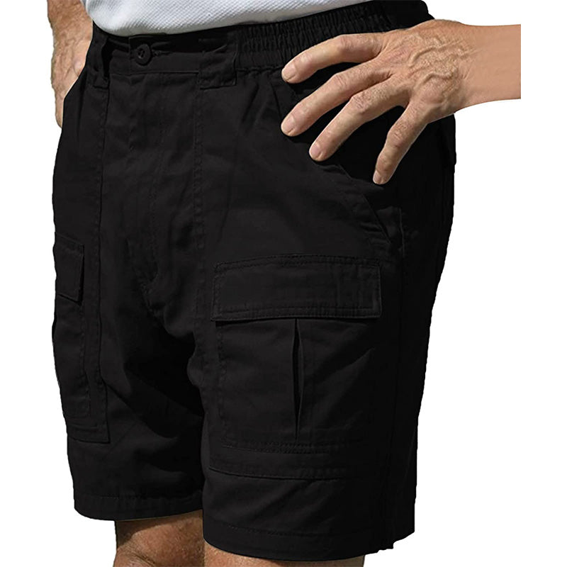 Shorts cargo elásticos y cómodos con múltiples bolsillos para hombre