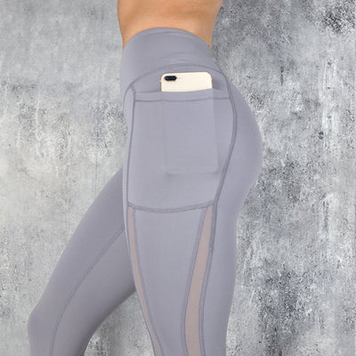 Leggings de yoga de entrenamiento físico de cintura alta con bolsillos