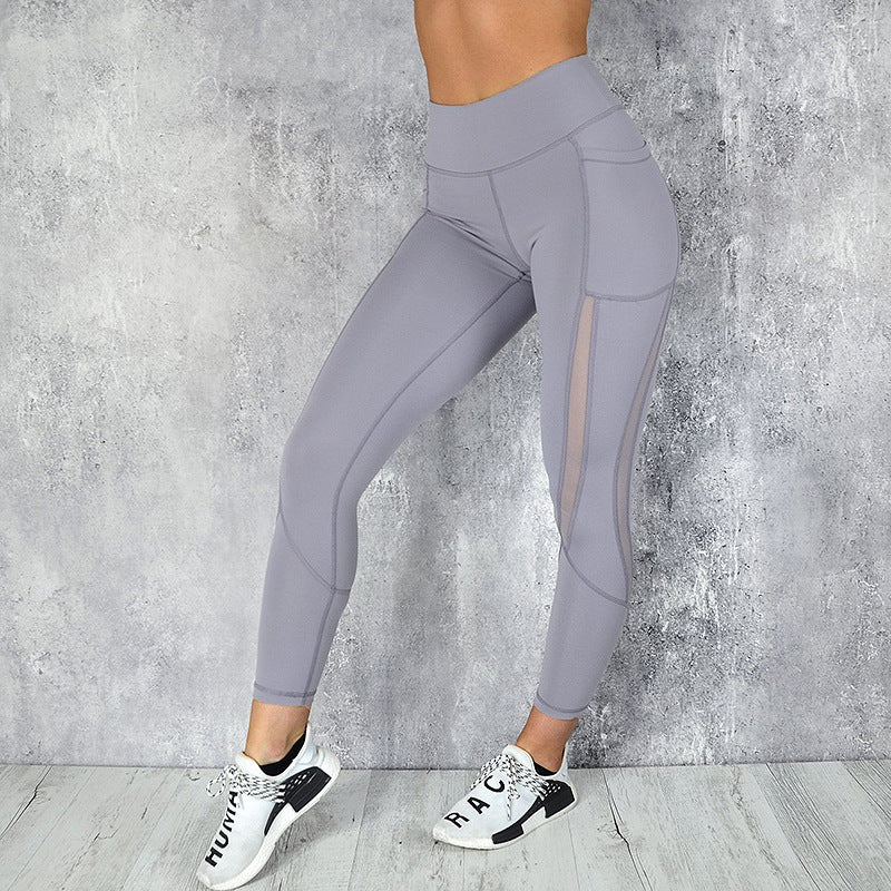 Leggings de yoga de entrenamiento físico de cintura alta con bolsillos